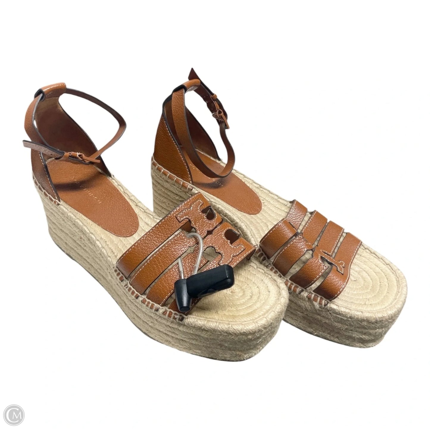 Sandals Designer By Tory Burch In Brown & Tan, Size: 8.5