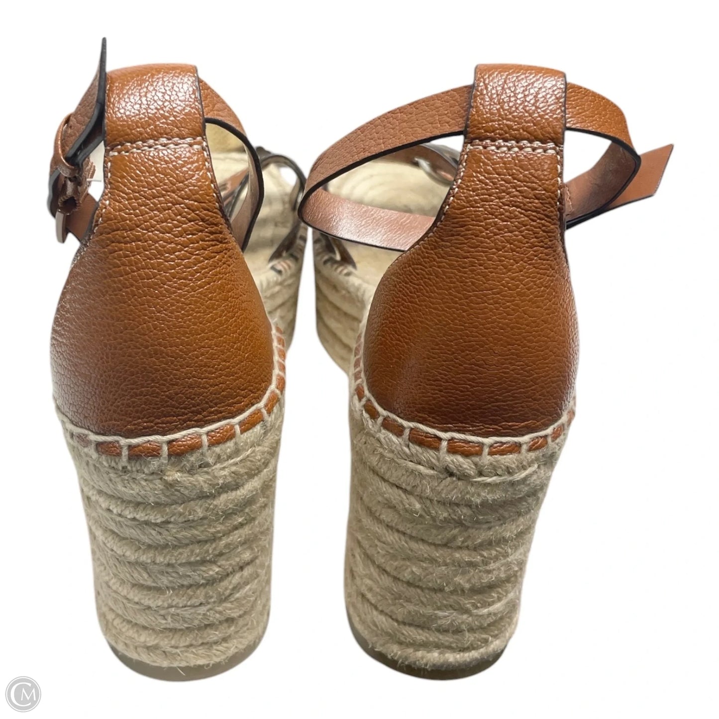Sandals Designer By Tory Burch In Brown & Tan, Size: 8.5