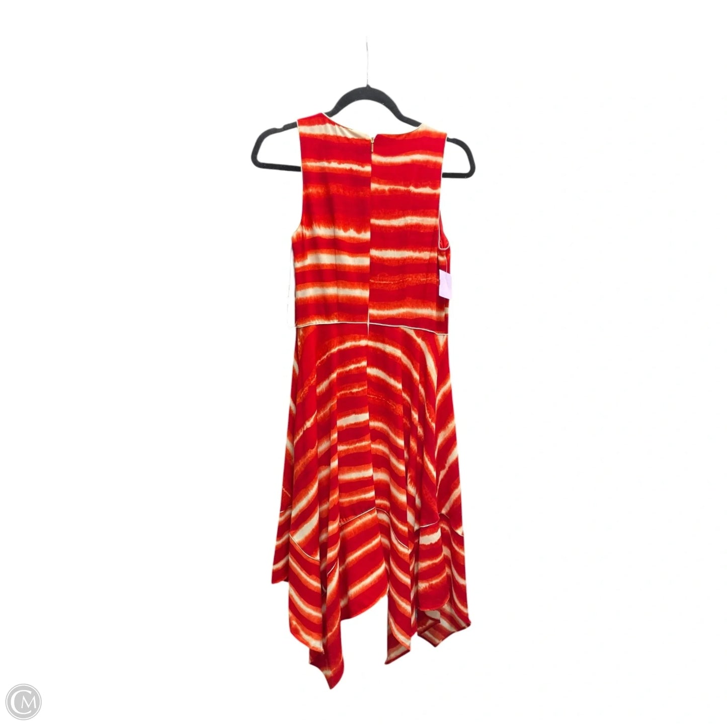 Dress Casual Midi By Donna Karan In Red & White, Size: S