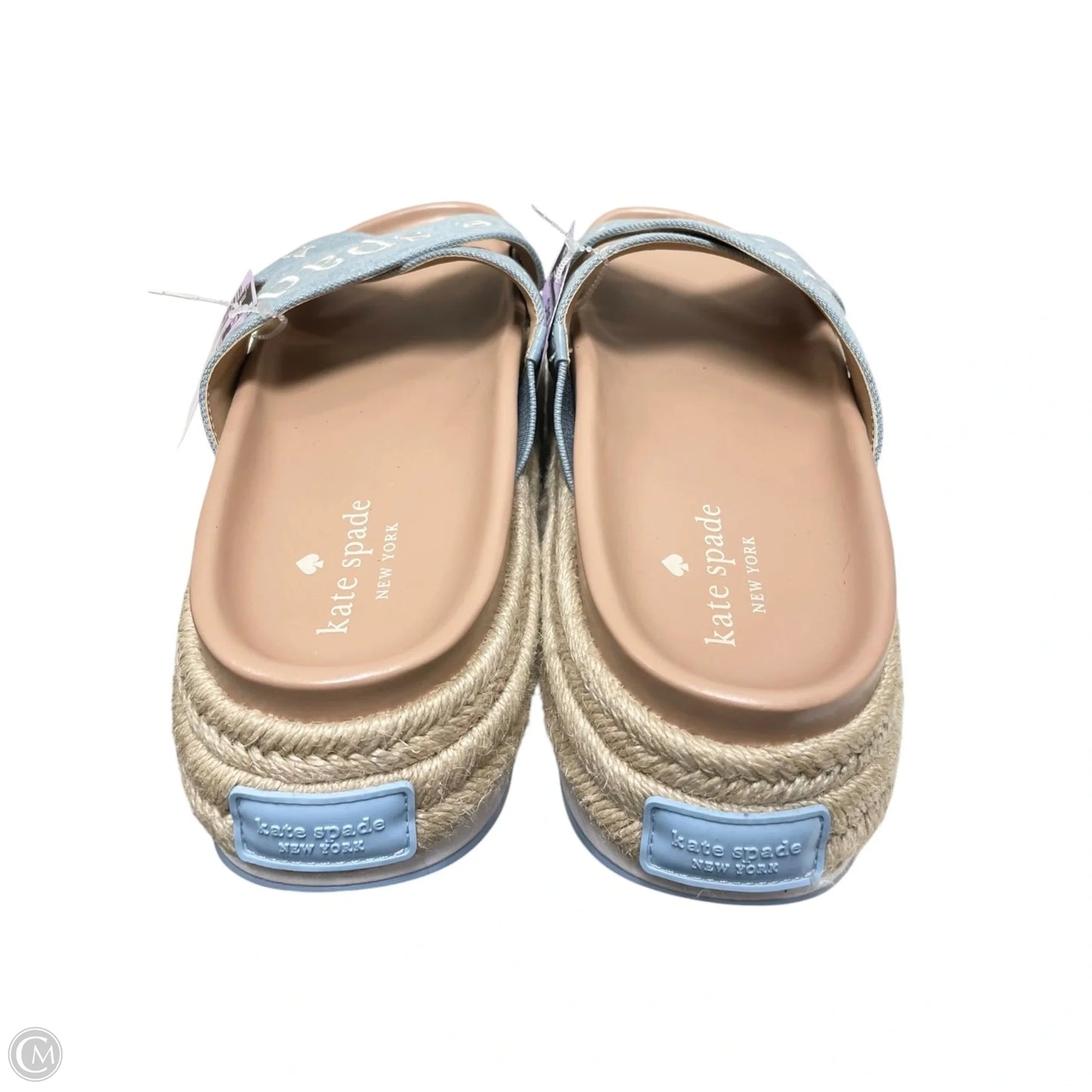 Sandals Designer By Kate Spade In Blue & Tan, Size: 9.5