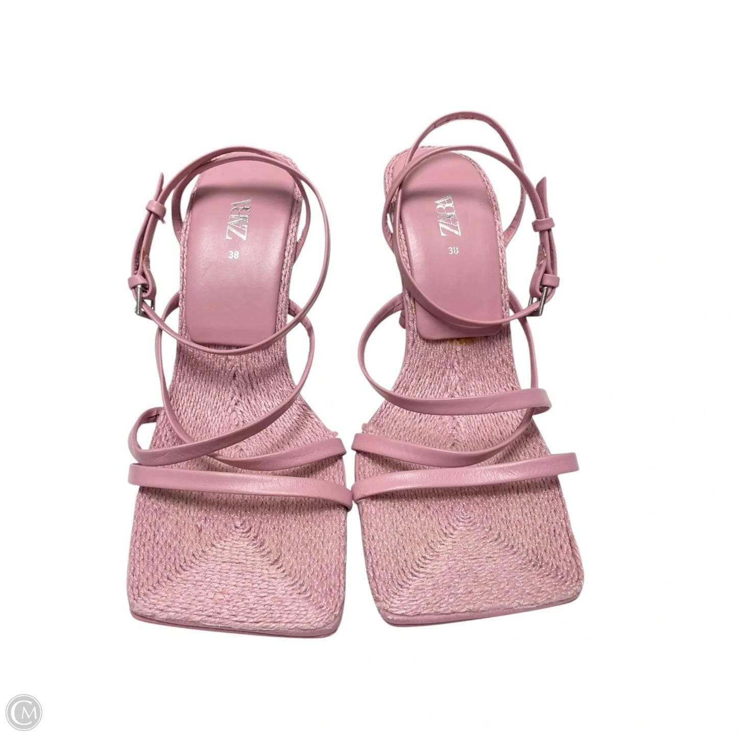 Sandals Heels Stiletto By Zara In Pink, Size: 7.5