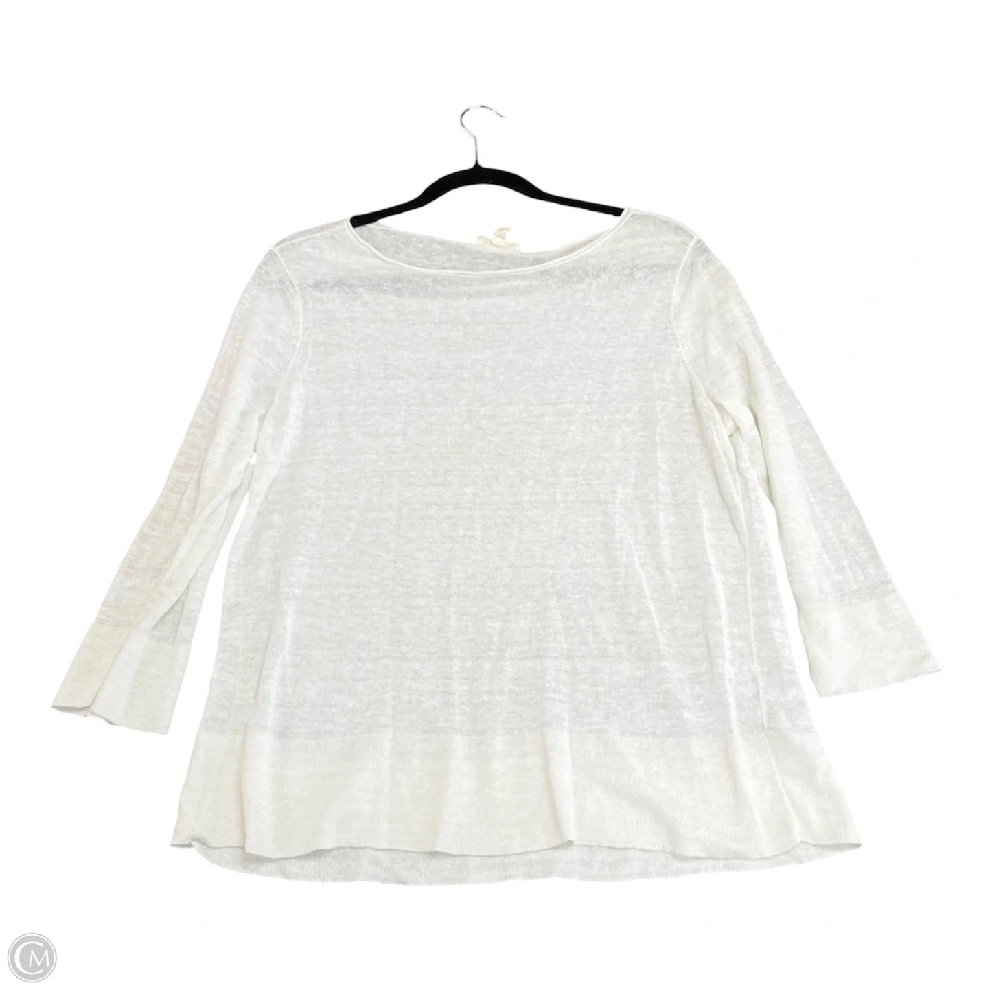 Top 3/4 Sleeve By Eileen Fisher In Ivory, Size: Sp