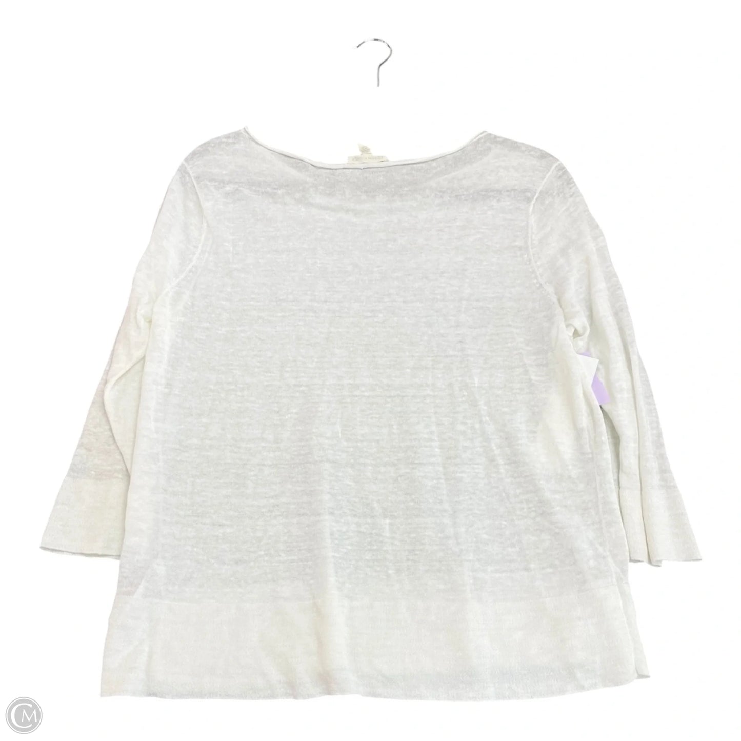 Top 3/4 Sleeve By Eileen Fisher In Ivory, Size: Sp