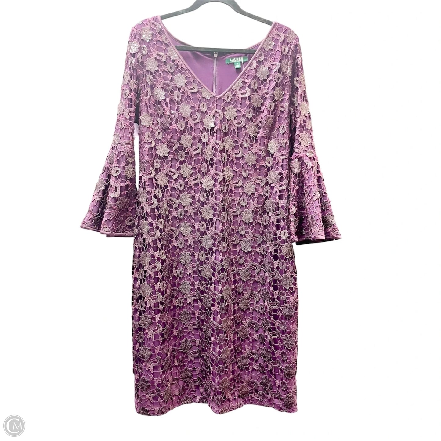 Dress Party Short By Lauren By Ralph Lauren In Purple, Size: 16