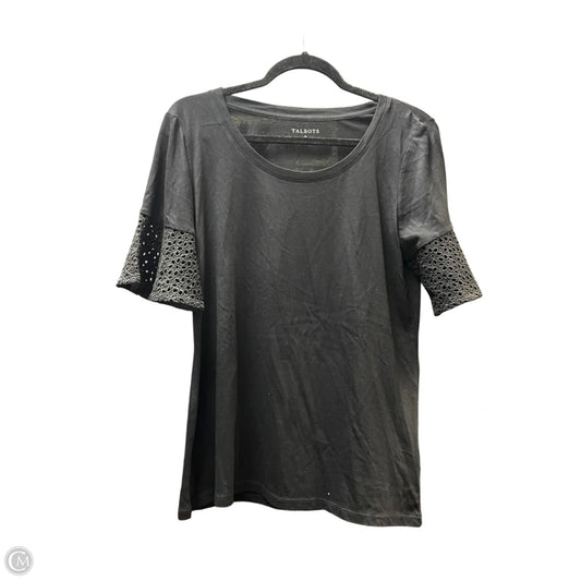 Top Short Sleeve By Talbots In Black, Size: M