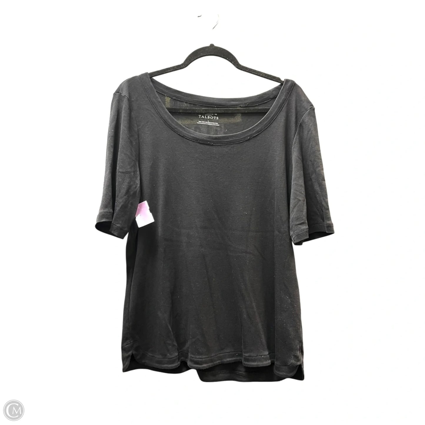 Top Short Sleeve Basic By Talbots In Black, Size: L