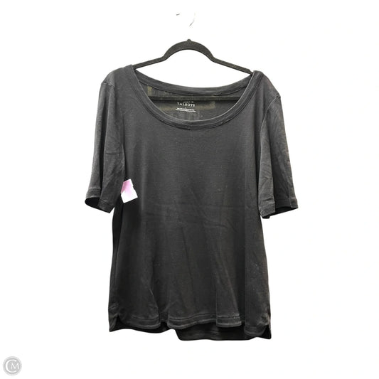 Top Short Sleeve Basic By Talbots In Black, Size: L
