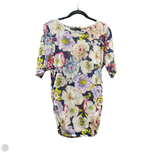Top Short Sleeve By White House Black Market In Floral Print, Size: L