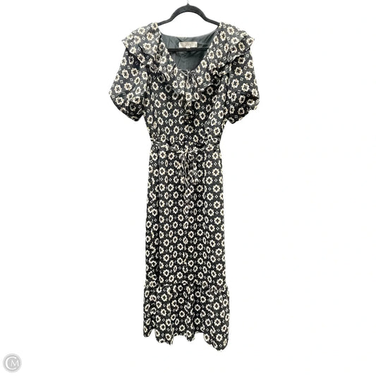 Dress Casual Midi By Loft In Black & Tan, Size: S