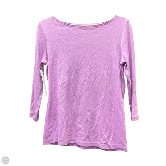 Top 3/4 Sleeve Basic By Talbots In Purple, Size: Mp