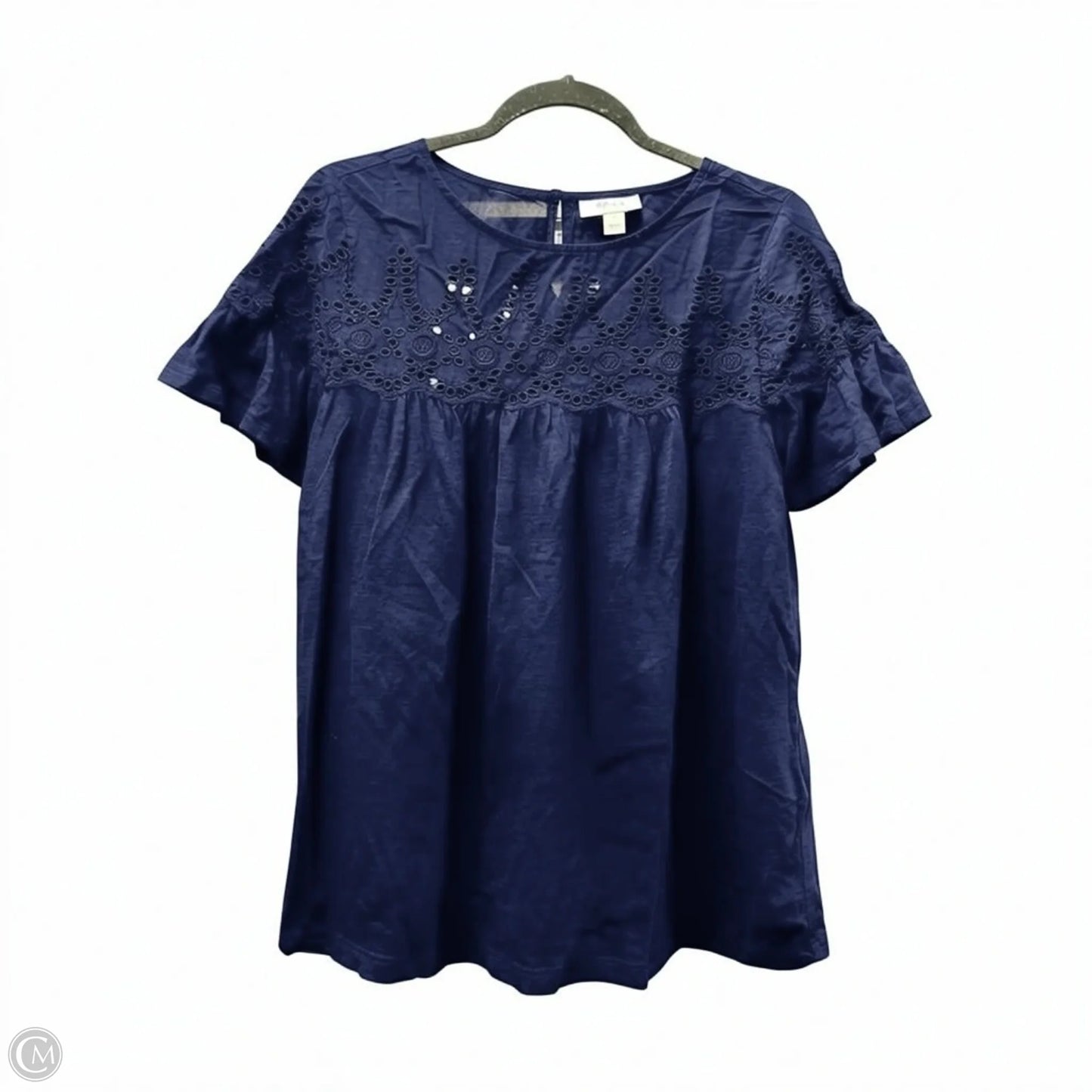 Top Short Sleeve By Style And Company In Navy, Size: S