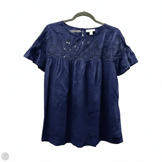 Top Short Sleeve By Style And Company In Navy, Size: S