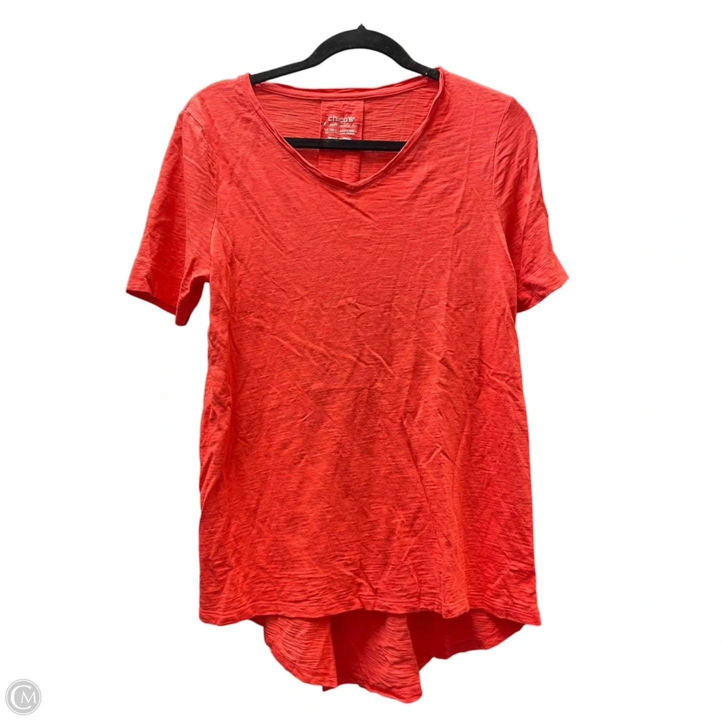 Top Short Sleeve Basic By Chicos In Red, Size: S