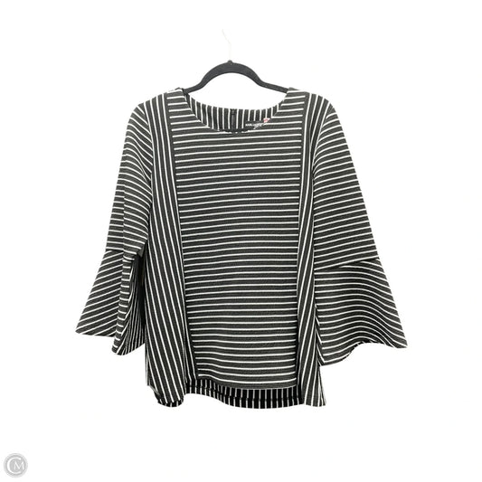 Top Long Sleeve Designer By Karl Lagerfeld In Striped Pattern, Size: L