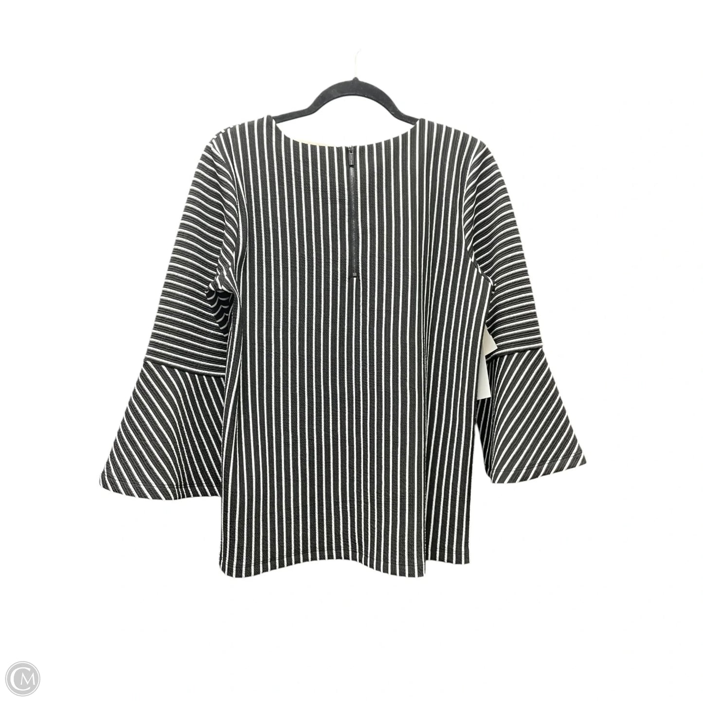 Top Long Sleeve Designer By Karl Lagerfeld In Striped Pattern, Size: L