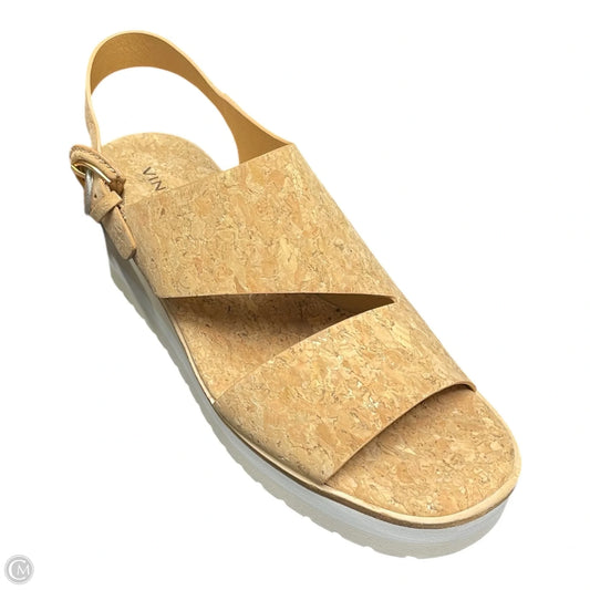 Sandals Heels Wedge By Vince In Tan, Size: 7