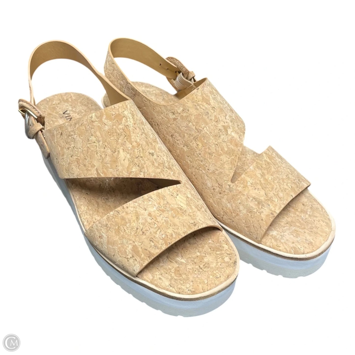 Sandals Heels Wedge By Vince In Tan, Size: 7
