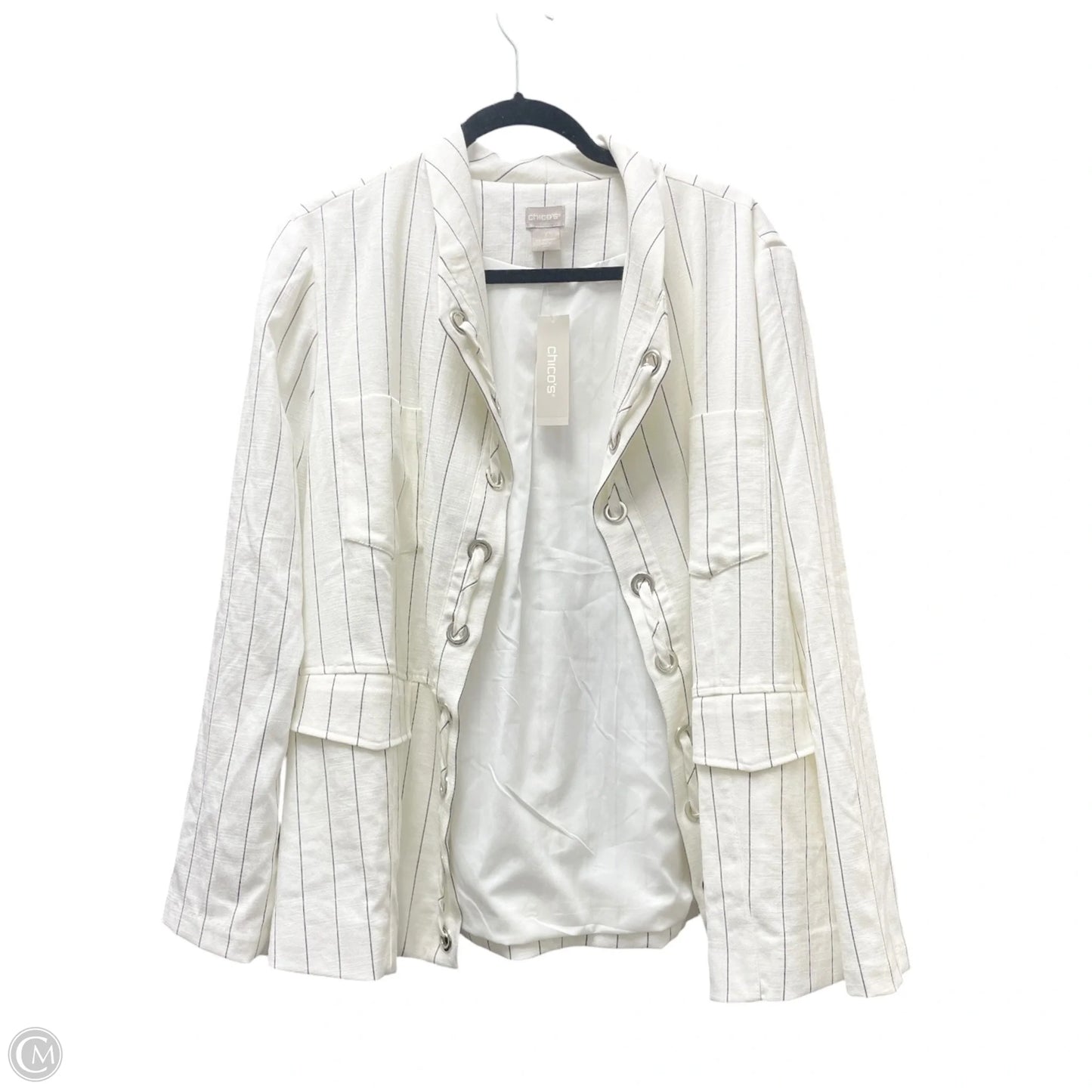 Jacket Other By Chicos In Striped Pattern, Size: Xl