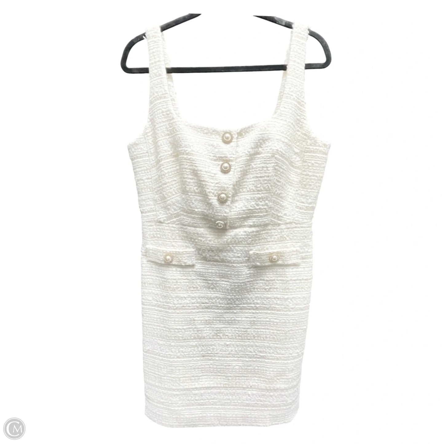 Dress Designer By Karl Lagerfeld In Cream & White, Size: 12