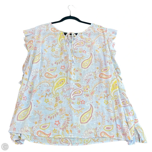 Top Short Sleeve By Como Blu In Paisley Print, Size: 3x