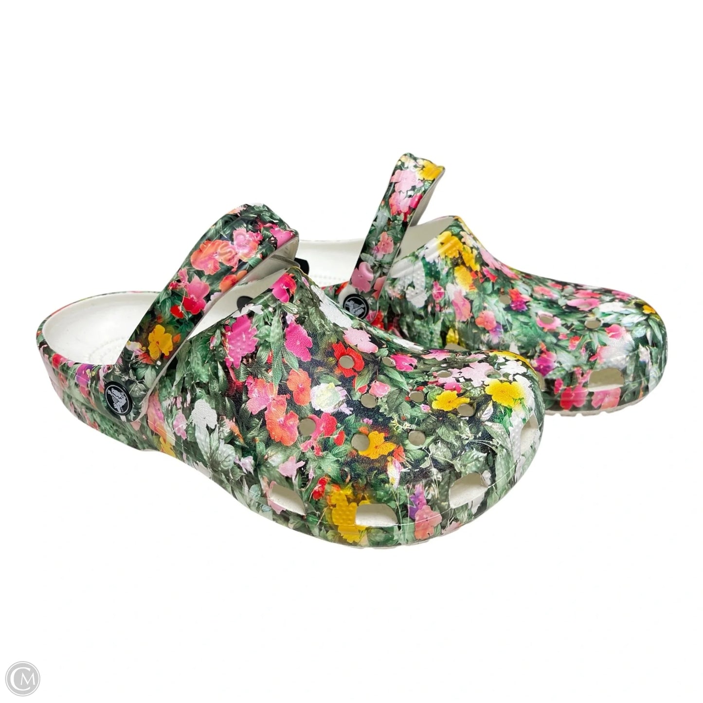 Shoes Flats By Crocs In Floral Print, Size: 9