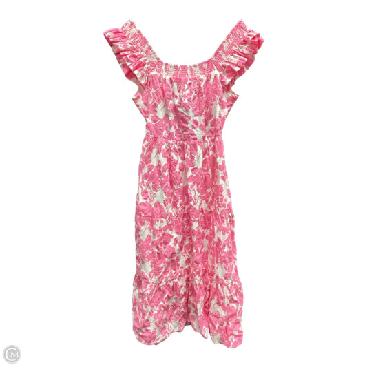Dress Casual Midi By English Factory In Pink & White, Size: S