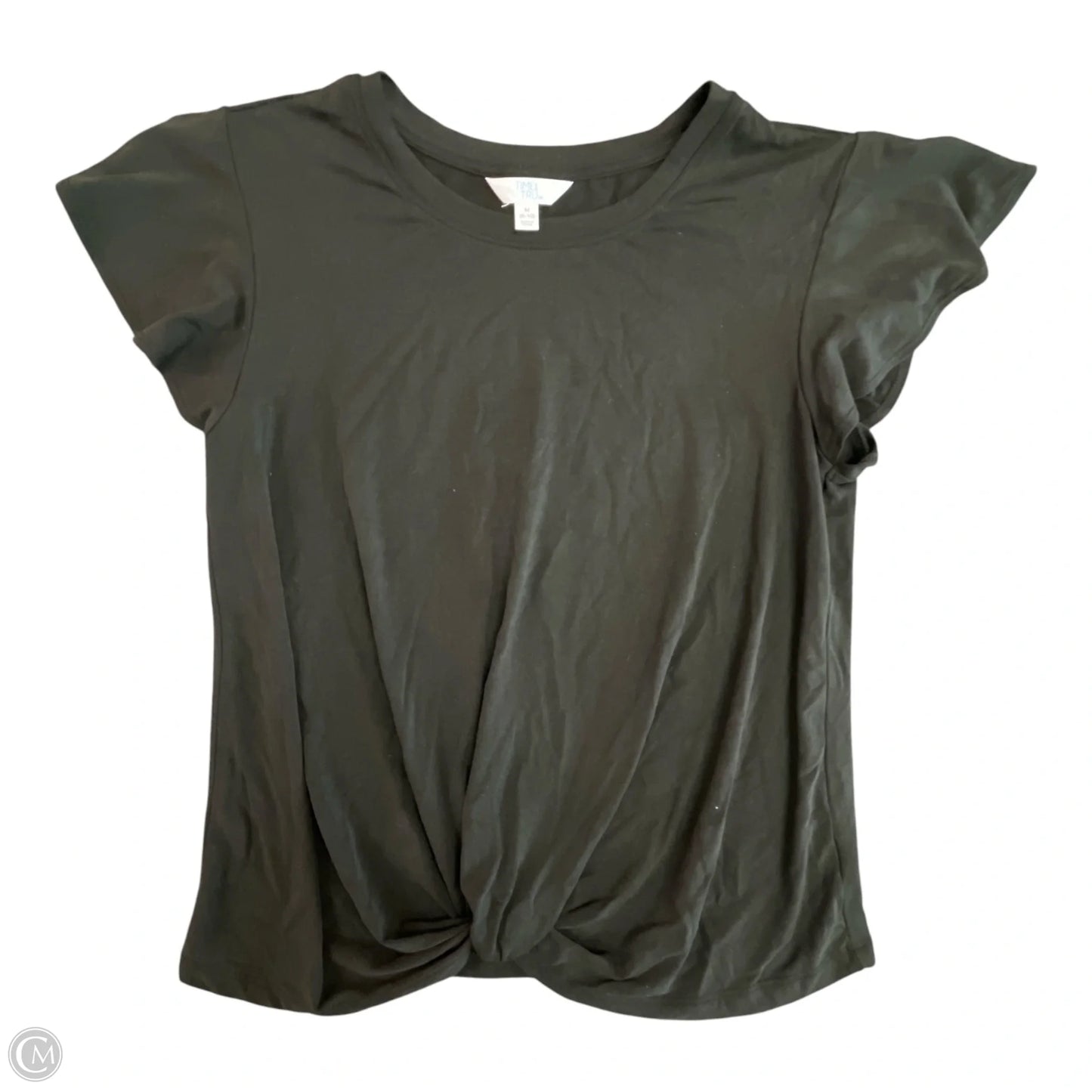 Top Short Sleeve Basic By Time And Tru In Black, Size: M