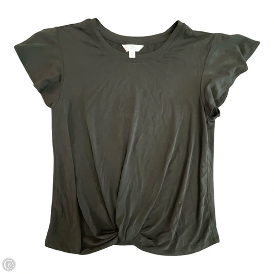 Top Short Sleeve Basic By Time And Tru In Black, Size: M
