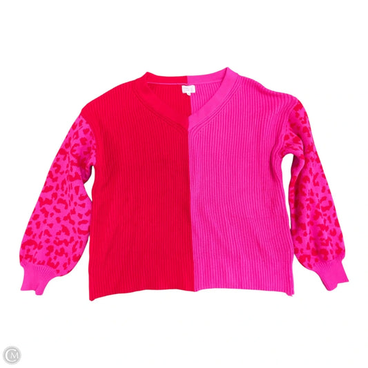 Sweater By Dee Elly In Pink & Red, Size: S