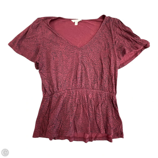 Top Short Sleeve By Lucky Brand In Animal Print, Size: Sp