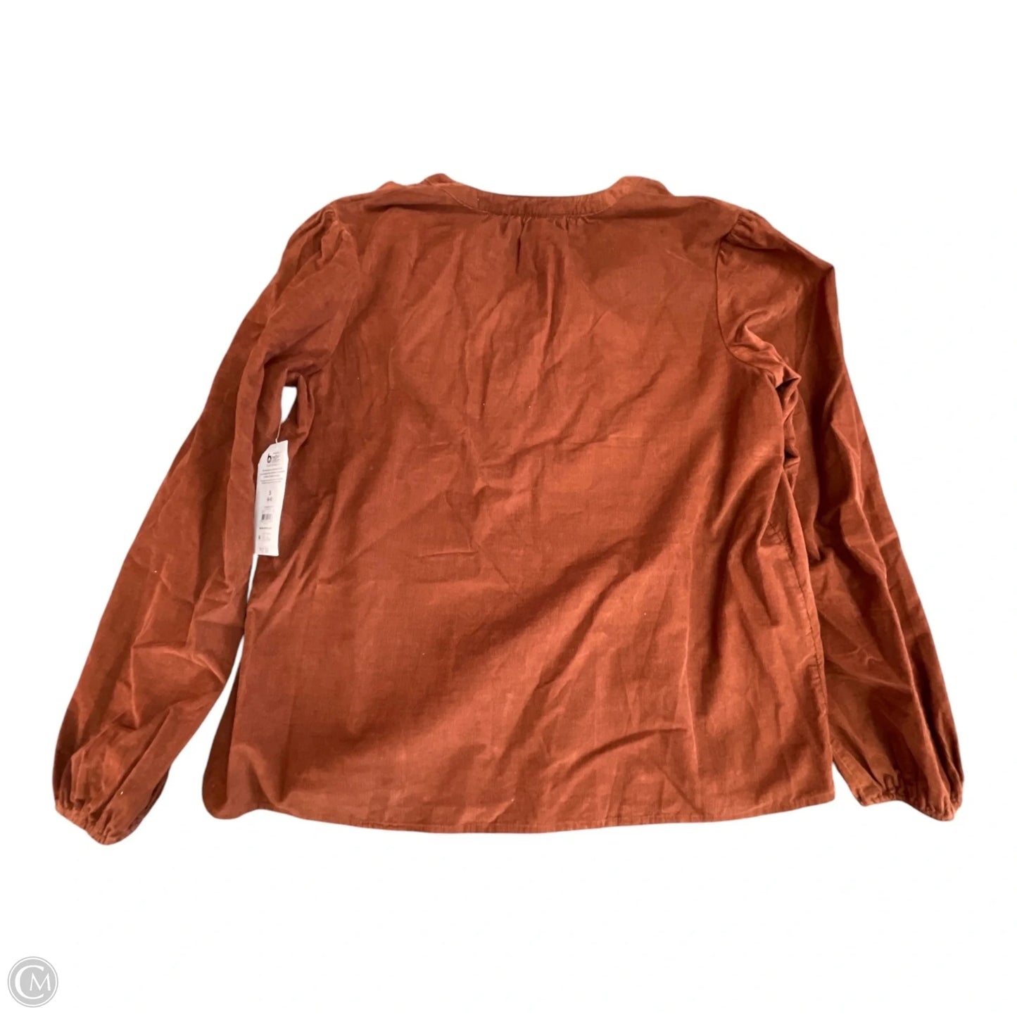 Top Long Sleeve By Time And Tru In Brown, Size: S