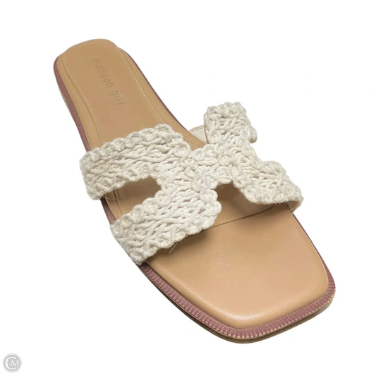 Sandals Flats By Madden Girl In Cream & Tan, Size: 8