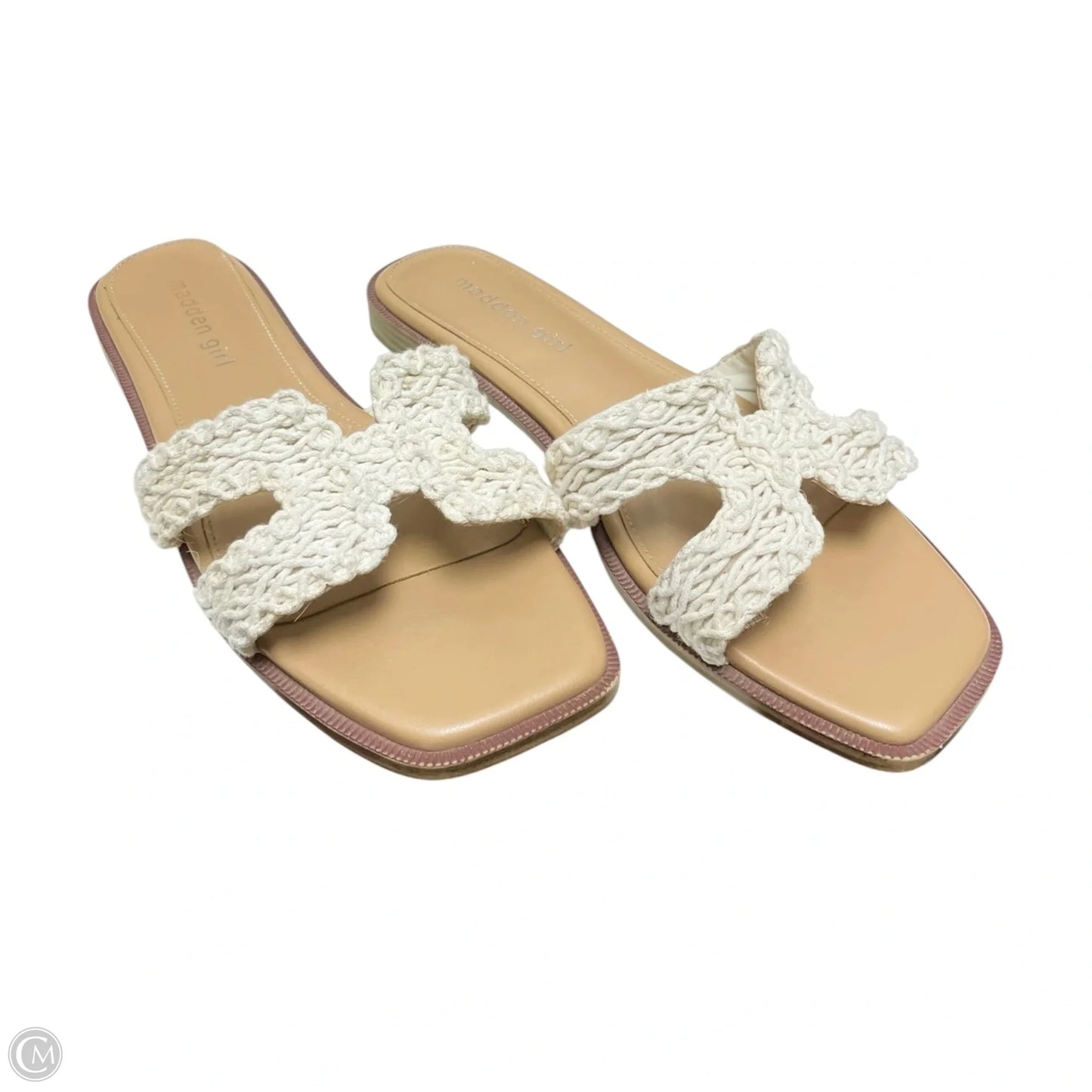Sandals Flats By Madden Girl In Cream & Tan, Size: 8