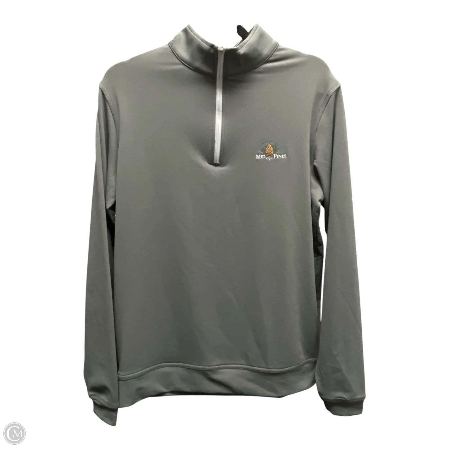 Athletic Top Long Sleeve Collar By Peter Millar In Grey, Size: S
