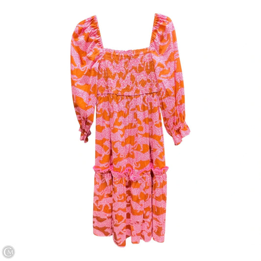 Dress Casual Midi By Crosby In Orange & Pink, Size: S