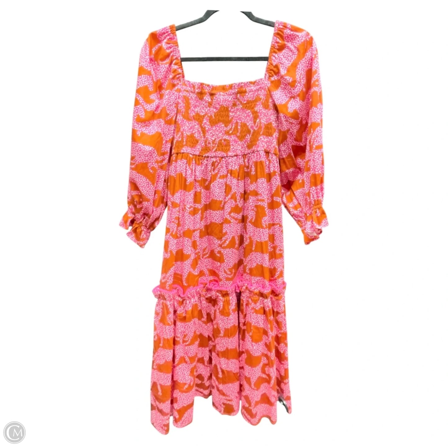 Dress Casual Midi By Crosby In Orange & Pink, Size: S