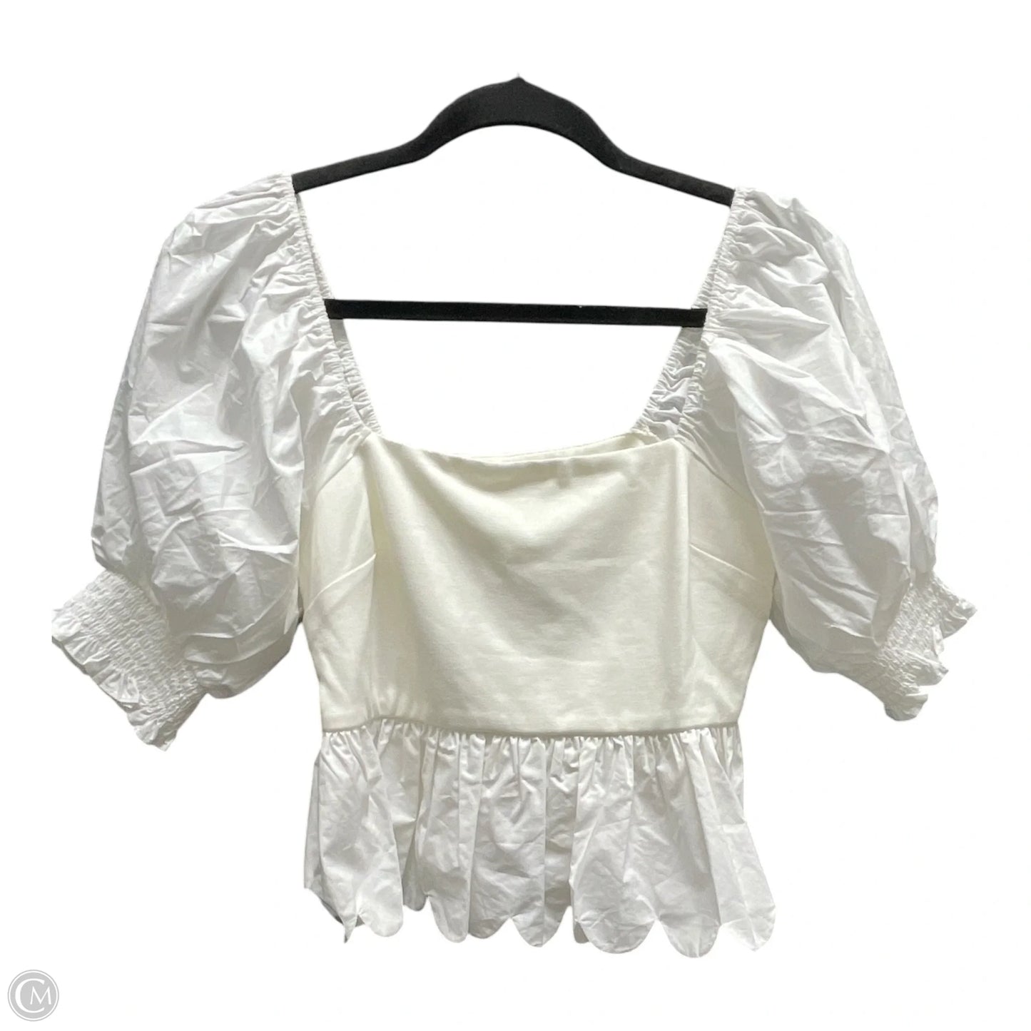 Top Short Sleeve By English Factory In Ivory, Size: S