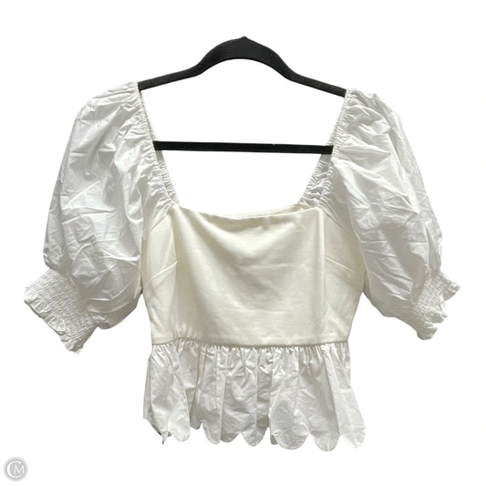 Top Short Sleeve By English Factory In Ivory, Size: S