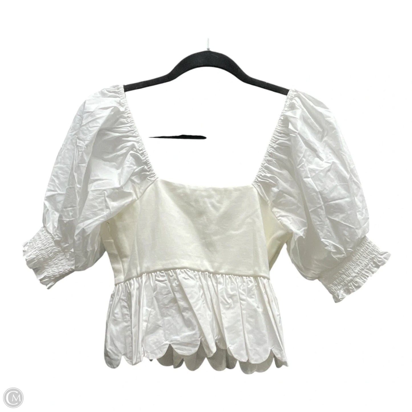 Top Short Sleeve By English Factory In Ivory, Size: S
