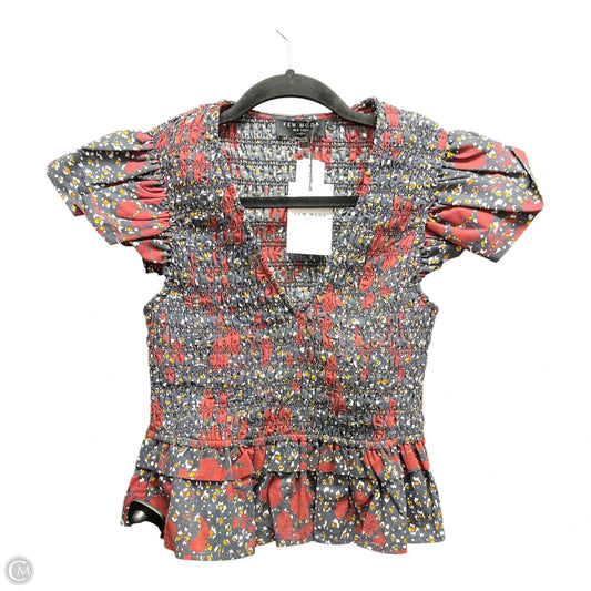 Top Short Sleeve By FEW MODA In Grey & Red, Size: Xs