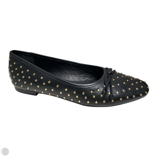 Shoes Flats By Schutz In Black & Gold, Size: 5.5