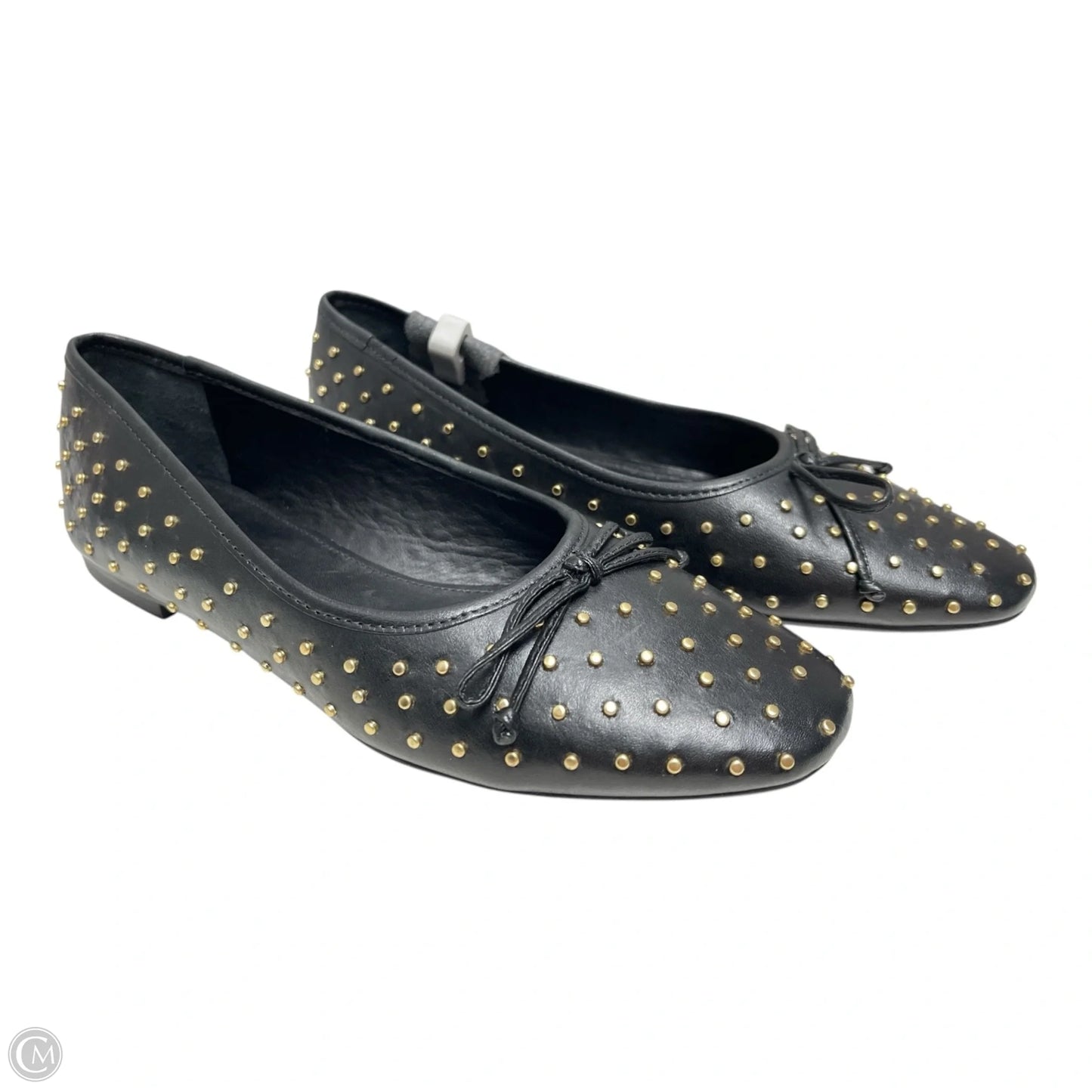Shoes Flats By Schutz In Black & Gold, Size: 5.5