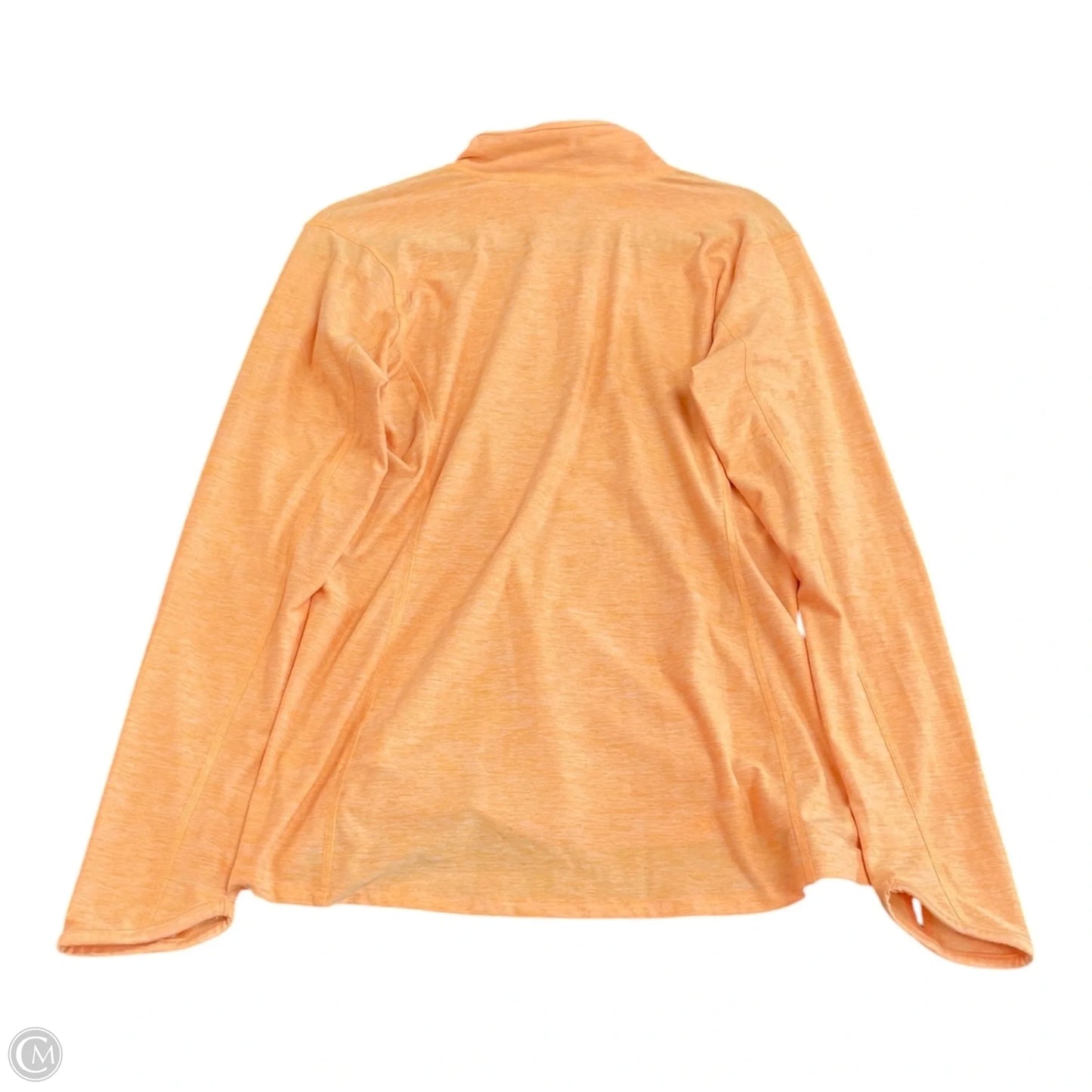 Athletic Top Long Sleeve Collar By The North Face In Orange, Size: L