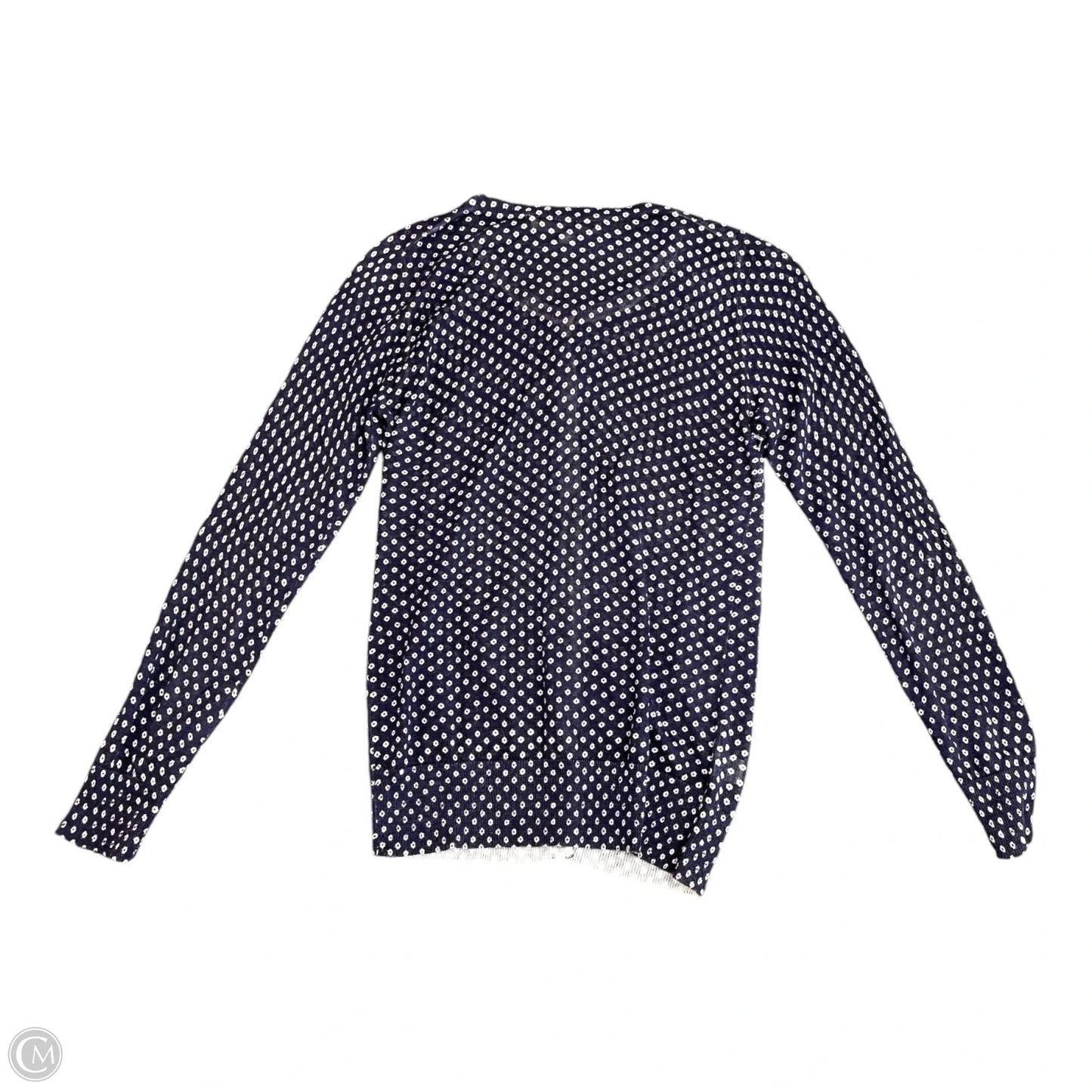 Sweater Cardigan By Loft In Blue & White, Size: Xsp