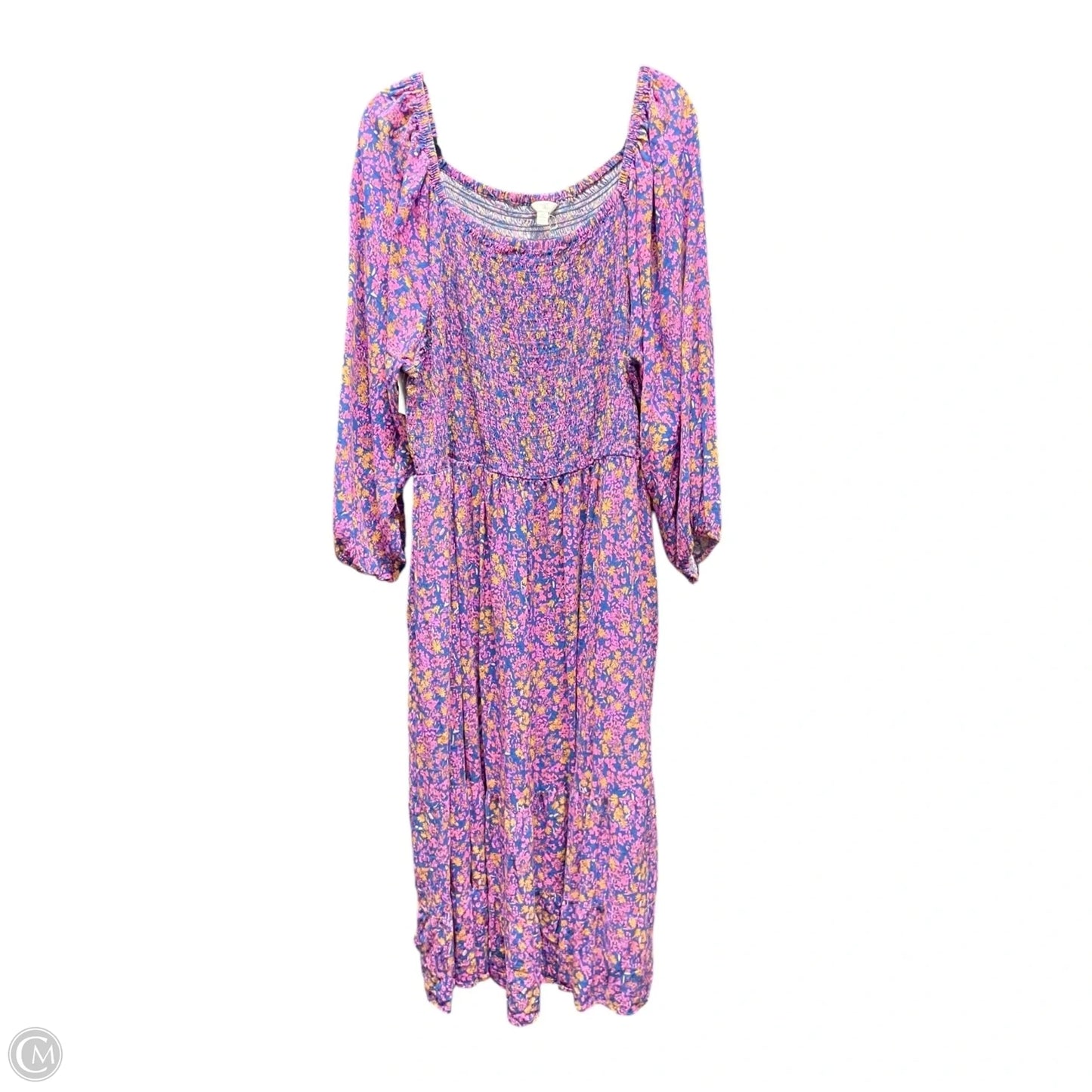 Dress Casual Midi By Terra & Sky In Floral Print, Size: 4x