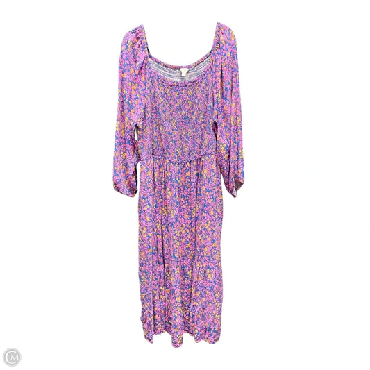 Dress Casual Midi By Terra & Sky In Floral Print, Size: 4x