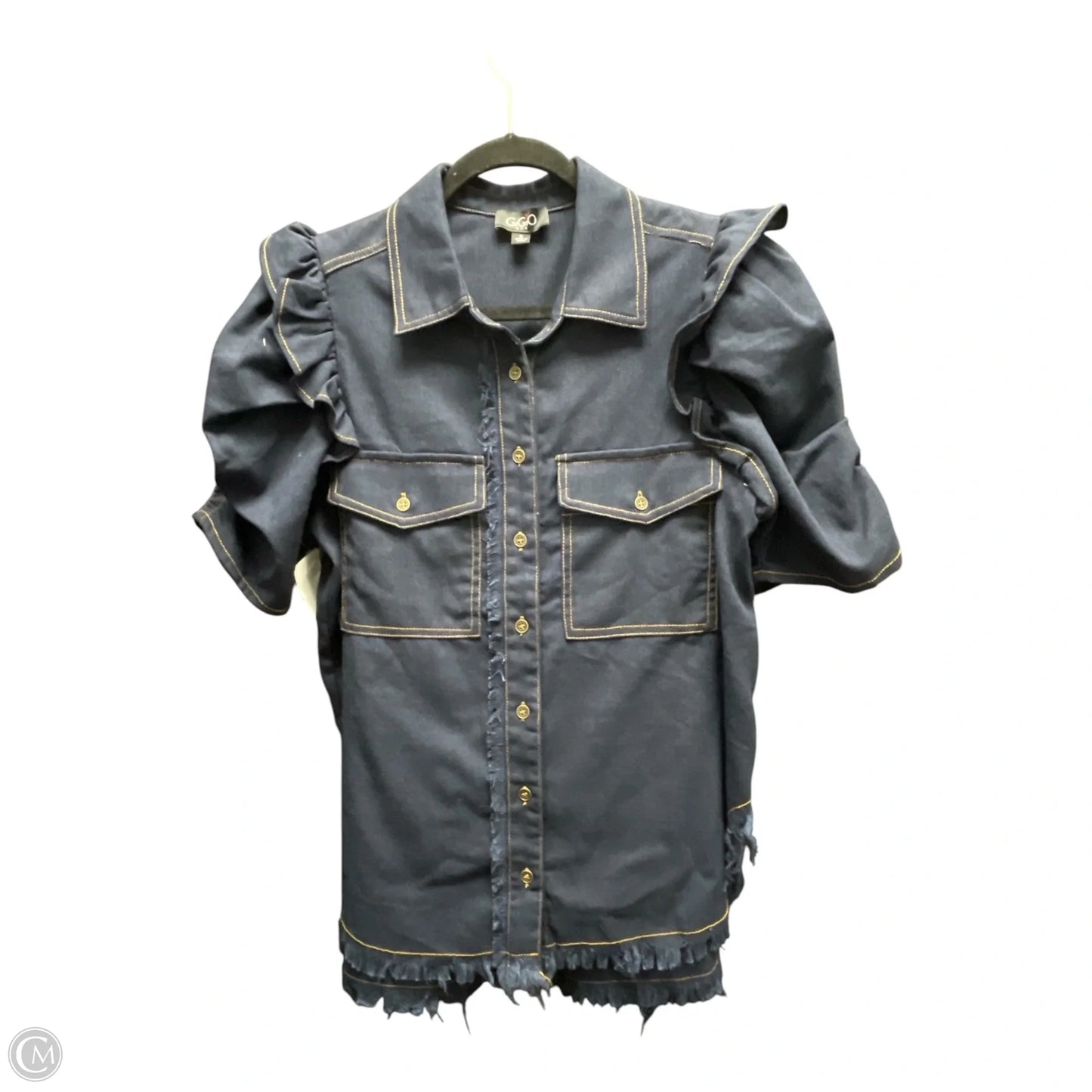 Top Short Sleeve By Gigio In Blue Denim, Size: S