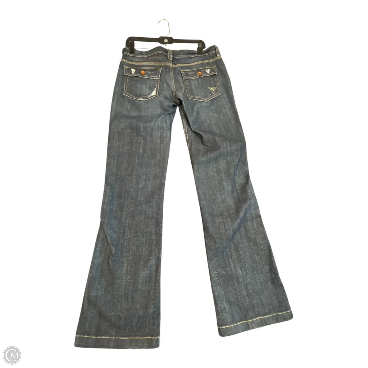 Jeans Flared By Guess In Blue Denim, Size: 10