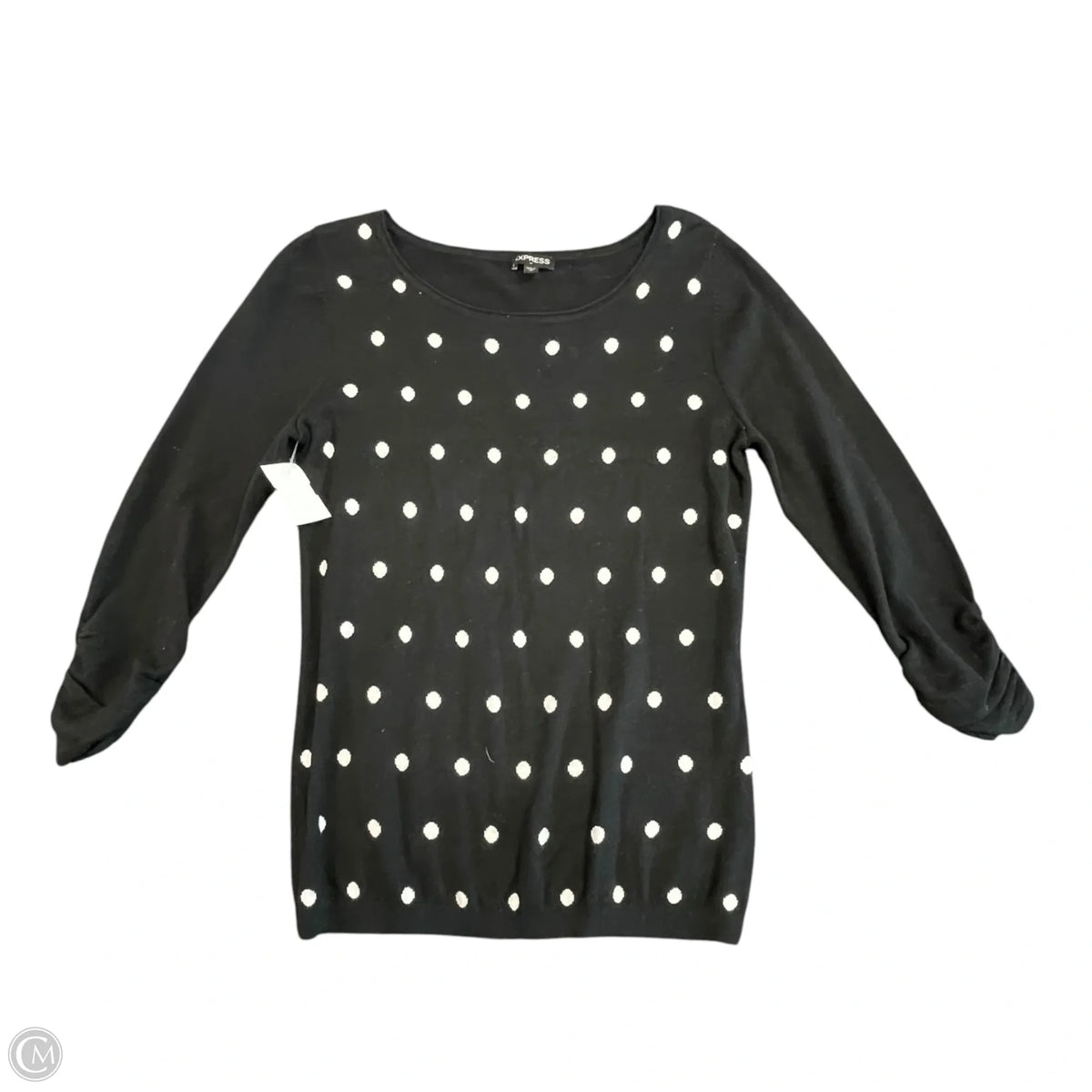 Top 3/4 Sleeve By Express In Polkadot Pattern, Size: M