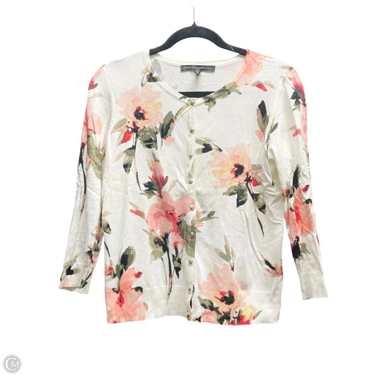 Sweater Cardigan By White House Black Market In Floral Print, Size: M